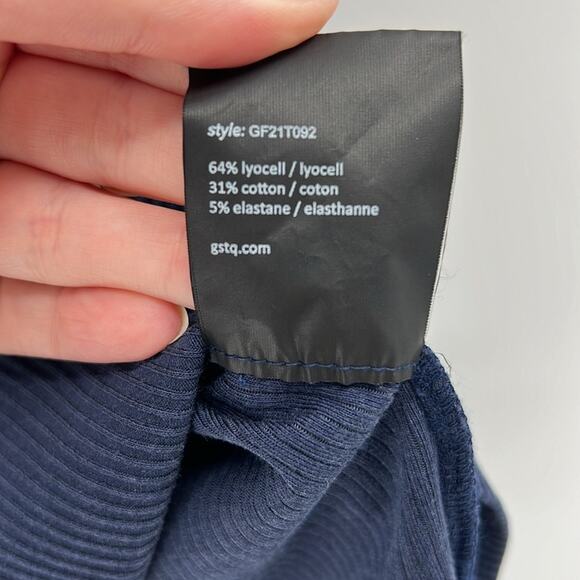 GSTQ Women's Ribbed Tank Top - Navy - Small - Picture 4 of 6